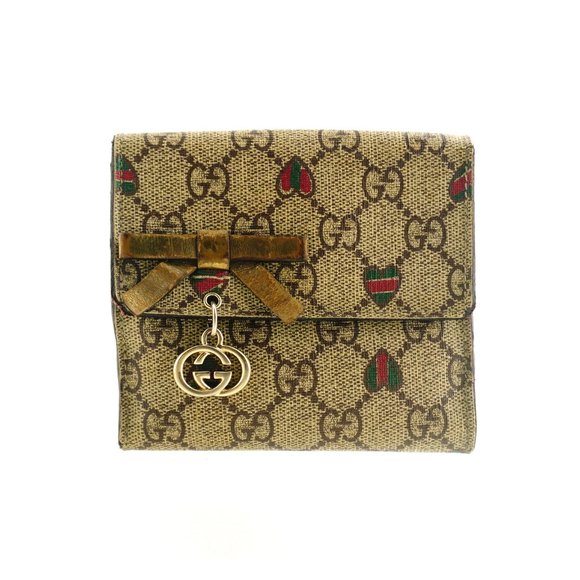 Authentic Gucci Supreme GG Monogram Canvas and Leather Compact Clutch Wallet - Picture 1 of 10